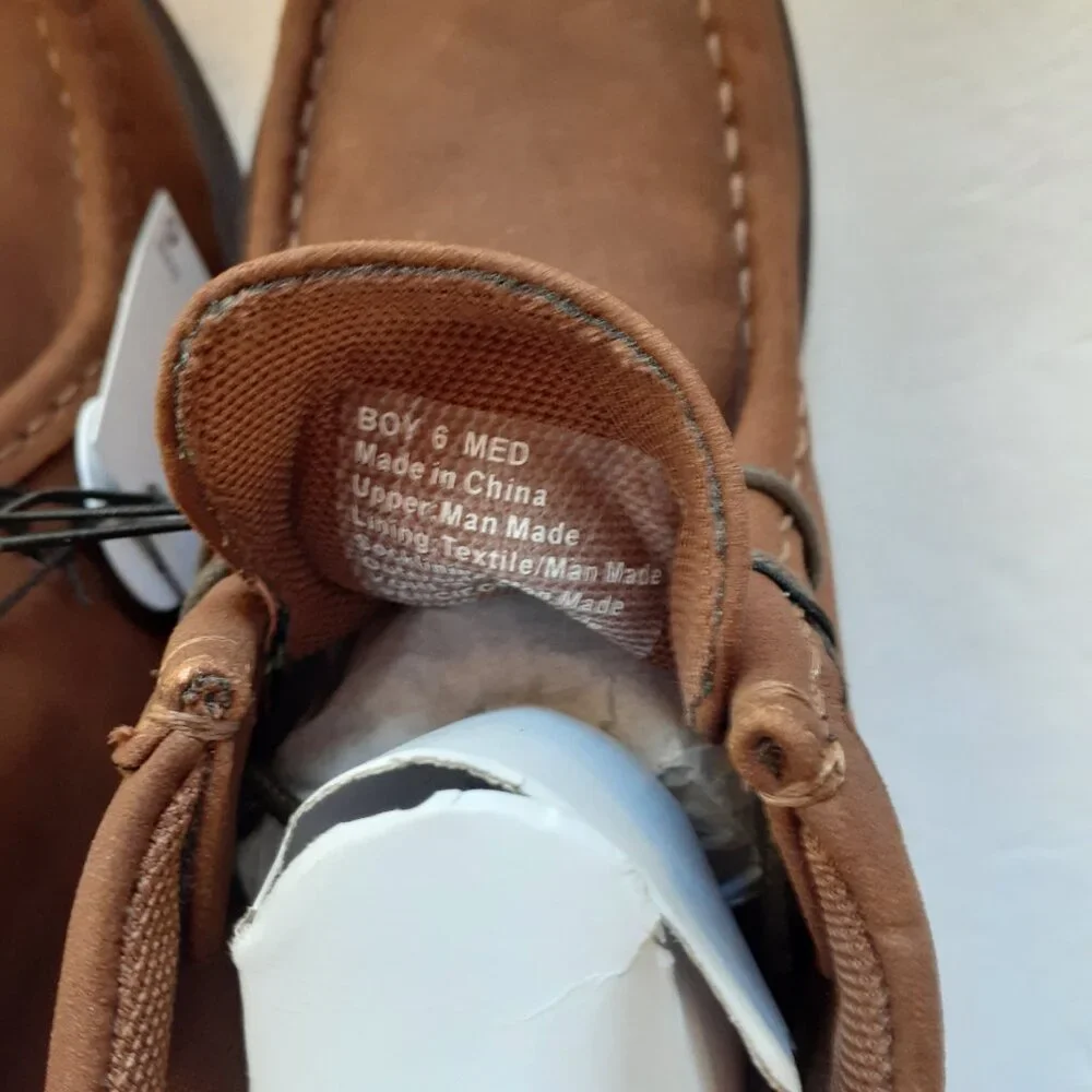 Sonoma Boys Boots Brown Faux Suede Mock Toe Size 6 New